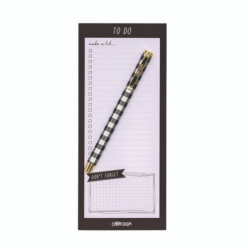 Magnetic To Do List, Unruled, 60 Black/White 3.5 x 8.5 Sheets, 6/Pack