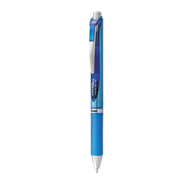 EnerGel RTX Gel Pen, Retractable, Medium 0.7 mm, Blue Ink, Blue/Light Blue Barrel