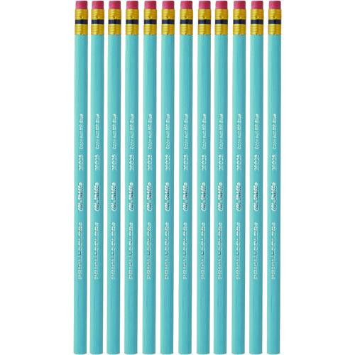 Col-Erase Pencil with Eraser, 0.7 mm, 2B, Non-Photo Blue Lead, Non-Photo Blue Barrel, Dozen