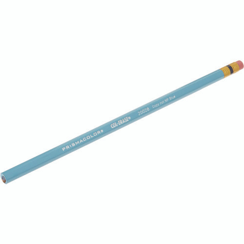 Col-Erase Pencil with Eraser, 0.7 mm, 2B, Non-Photo Blue Lead, Non-Photo Blue Barrel, Dozen