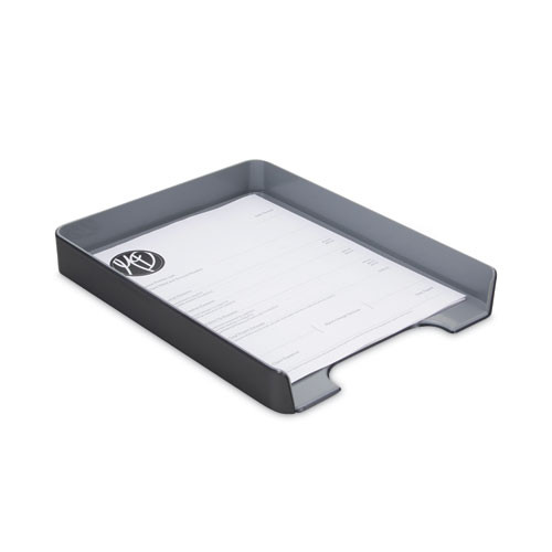 Fusion Letter Tray, 1 Section, Letter Size Files, 9.75" x 12.5" x 1.75", Black