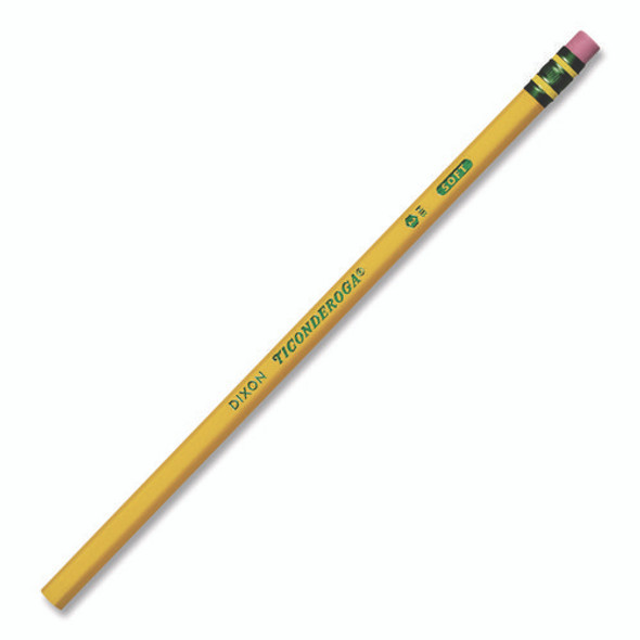 Pencils, F (#2.5), Black Lead, Yellow Barrel, Dozen