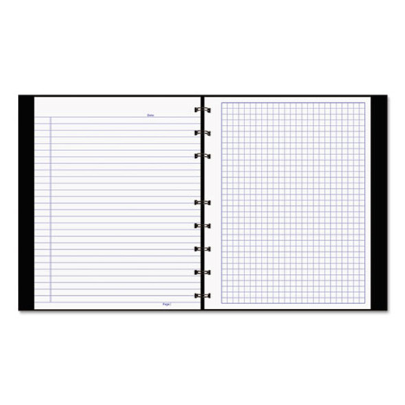 NotePro Quad Notebook, Data/Lab-Record Format with Narrow and Quadrille Rule Sections, Black Cover, (96) 9.25 x 7.25 Sheets