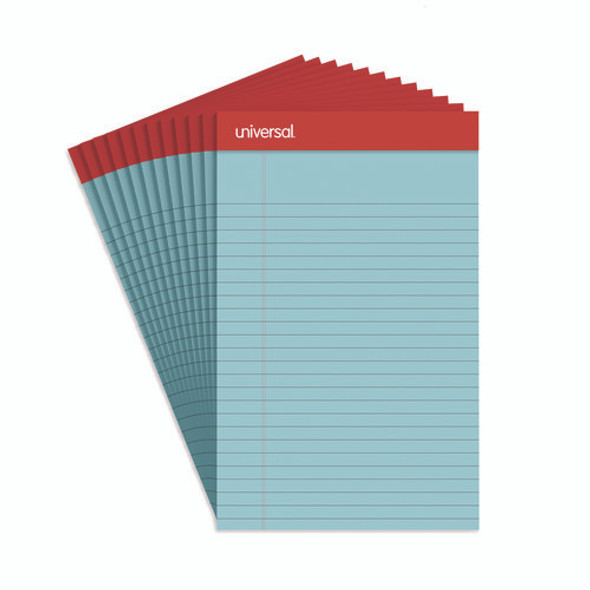 Colored Perforated Ruled Writing Pads, Narrow Rule, 50 Blue 5 x 8 Sheets, Dozen