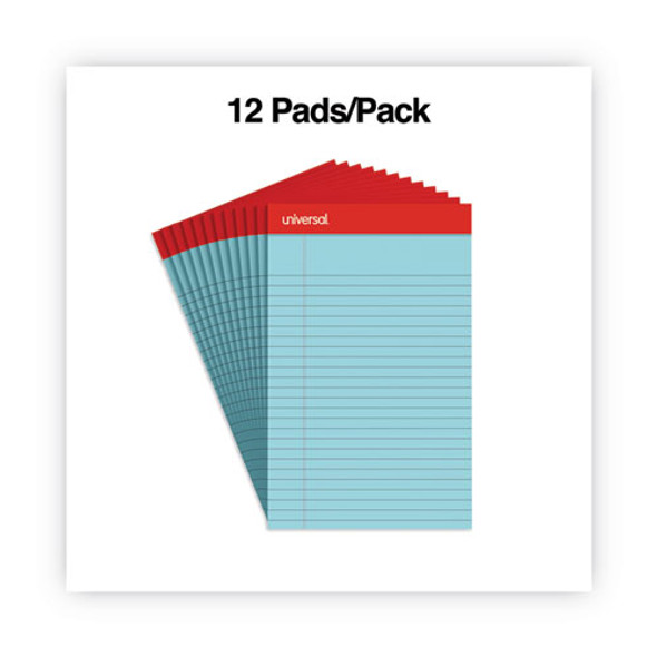 Colored Perforated Ruled Writing Pads, Narrow Rule, 50 Blue 5 x 8 Sheets, Dozen