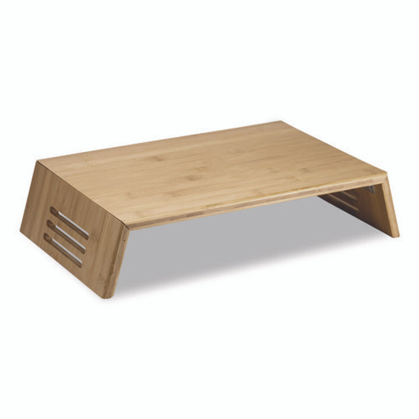Bamboo Desktop Monitor Stand, For 16" Monitors, 17.56 x 12.44 x 2.64, Brown, Supports 20 lbs