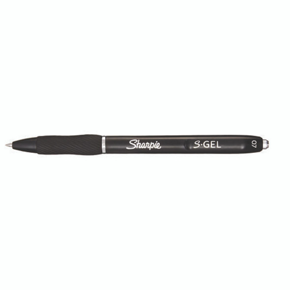 S-Gel High-Performance Gel Pen, Retractable, Medium 0.7 mm, Black Ink, Black Barrel, 36/Pack