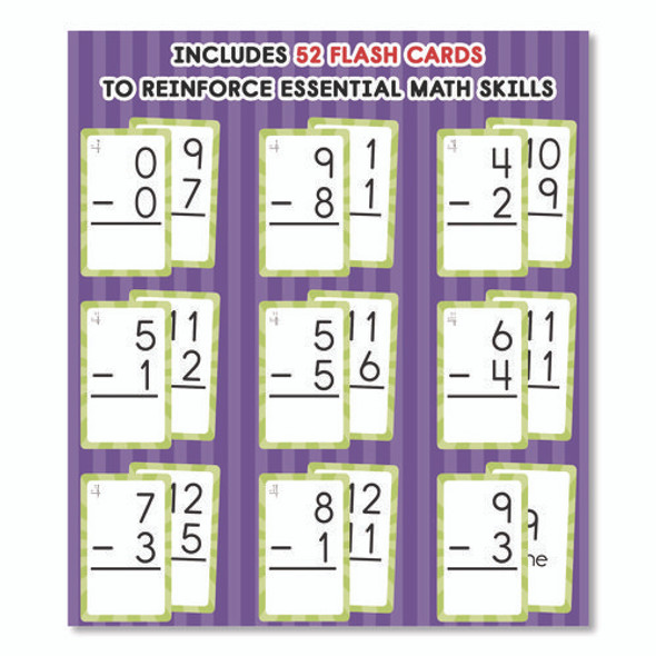 Subtraction 0 to 12 Flash Cards, 3.25 x 5.25, Assorted Colors, 54 Cards