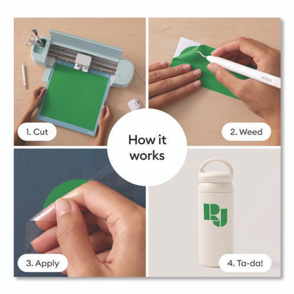 Premium Permanent Vinyl, 12 x 12, Assorted Colors, 6/Pack