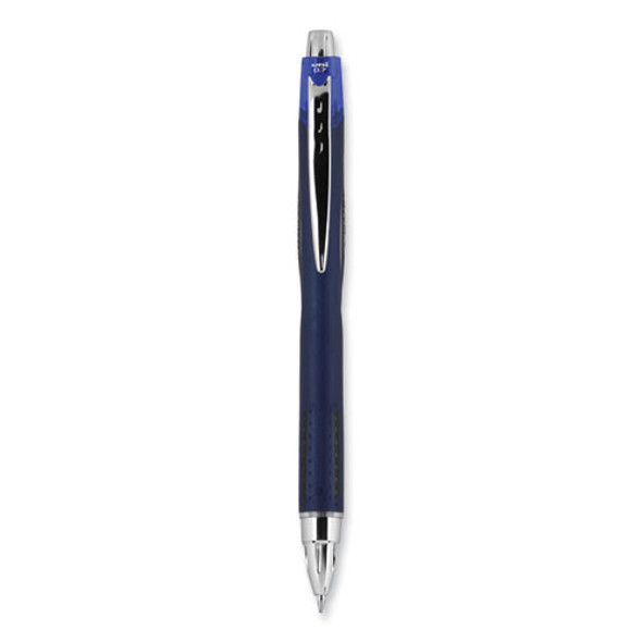 Jetstream Hybrid Gel Pen, Retractable, Fine 0.7 mm, Blue Ink, Blue/Silver Barrel