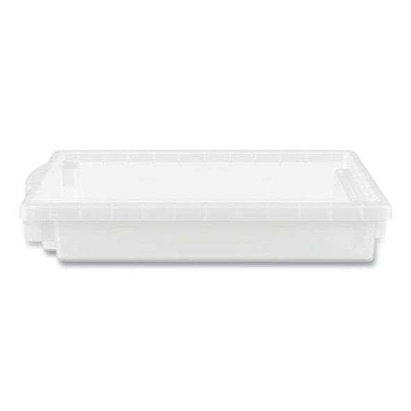 Flagship Storage Bins, 1 Section, 12.75" x 16" x 3", Translucent White