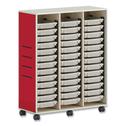 Flagship Storage Bins, 1 Section, 12.75" x 16" x 3", Translucent White