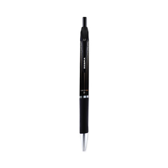 Sarasa Dry Gel X1 Gel Pen, Retractable, Medium 0.7 mm, Black Ink, Black Barrel, 12/Pack
