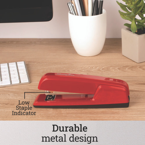 747 Business Full Strip Desk Stapler, 30-Sheet Capacity, Rio Red
