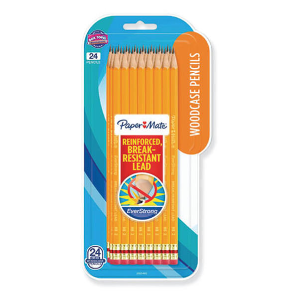 EverStrong #2 Pencils, HB (#2), Black Lead, Gold Barrel, Dozen