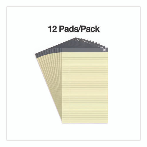 Notepads, Wide/Legal Rule, 50 Canary-Yellow 8.5 x 14 Sheets, 12/Pack