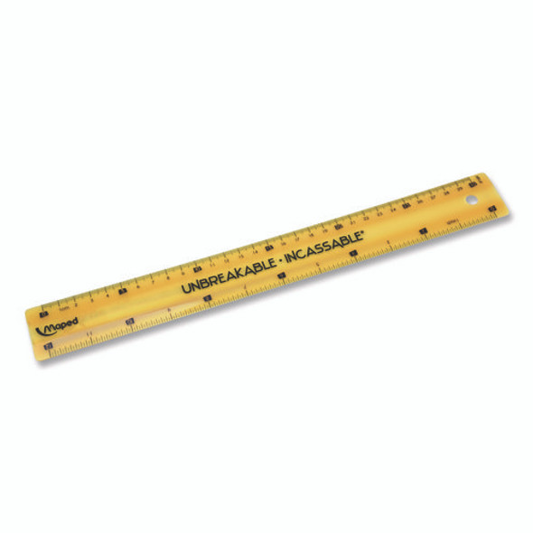 Unbreakable 12" Ruler, Standard/Metric, 12.72" Long, Randomly Assorted Color