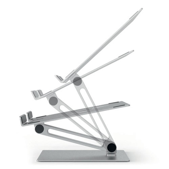 Folding Adjustable Laptop Mount, Silver, Supports 11 lbs