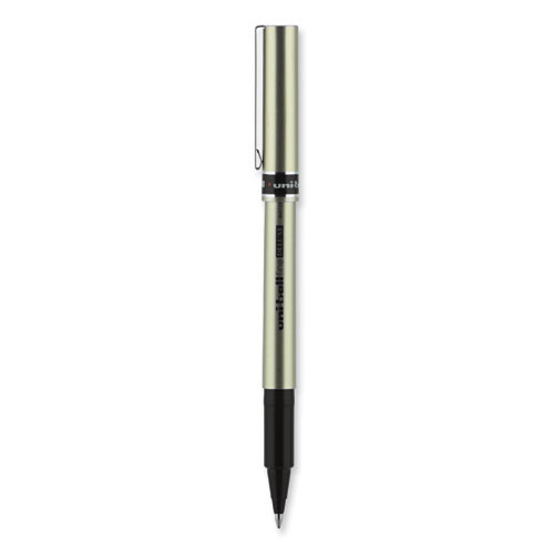 Deluxe Rollerball Pen, Stick, Fine 0.7 mm, Black Ink, Champagne/Black Barrel, Dozen