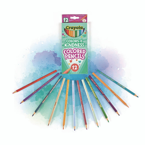 Colors of Kindness Colored Pencils, Assorted Lead and Barrel Colors, 12/Box