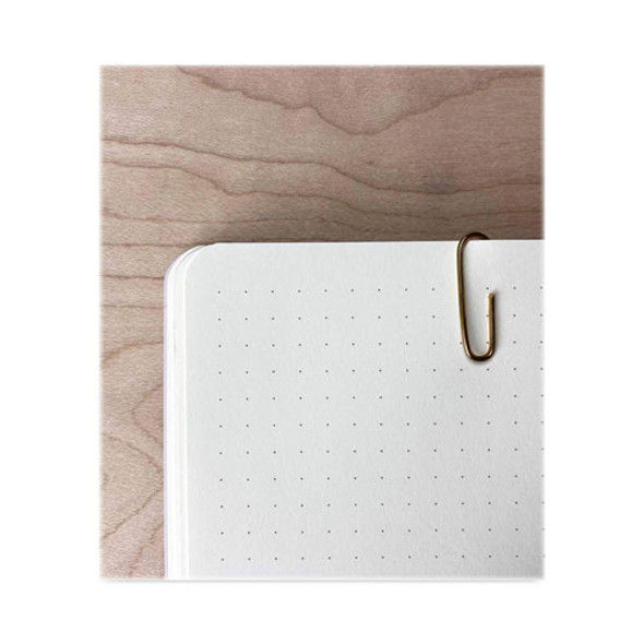 Embossed Canvas Layflat Hardbound Journal, Rise/Shine Artwork, Dotted Rule, Gold-Foil Rose/Cream Cover, (64) 7 x 5 Sheets