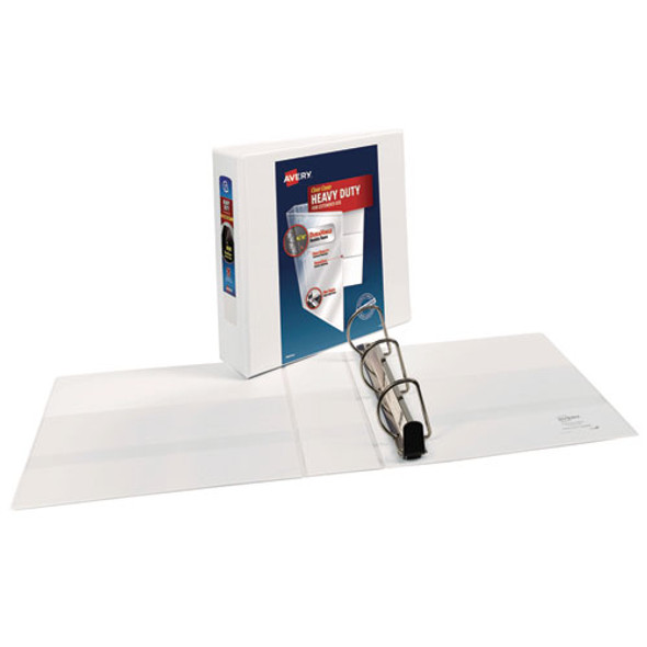 Heavy-Duty Non Stick View Binder with DuraHinge and Slant Rings, 3 Rings, 3" Capacity, 11 x 8.5, White, (5604)
