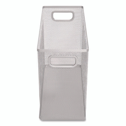 Wire Mesh Box-Style Vertical Document Organizer, 1 Section, Letter-Size, 5.79 x 12.4 x 10.16, Silver