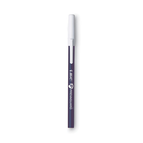PrevaGuard Round Stic Ballpoint Pen, Stick, Medium 1 mm, Blue Ink, Blue Barrel, 8/Pack
