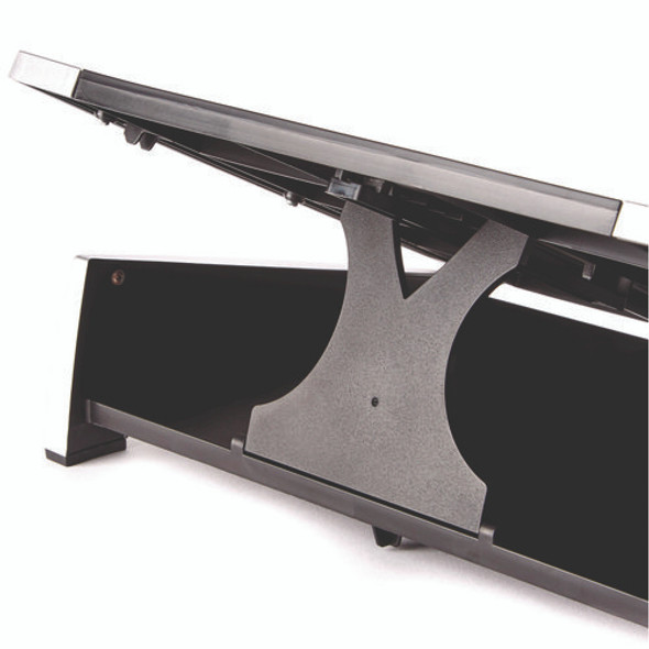 Office Suites Laptop Riser, 15.13" x 11.38" x 4.5" to 6.5", Black/Silver, Supports 10 lbs