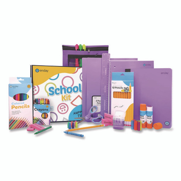 Back to School Supplies Kit for Grades K-5, Purple