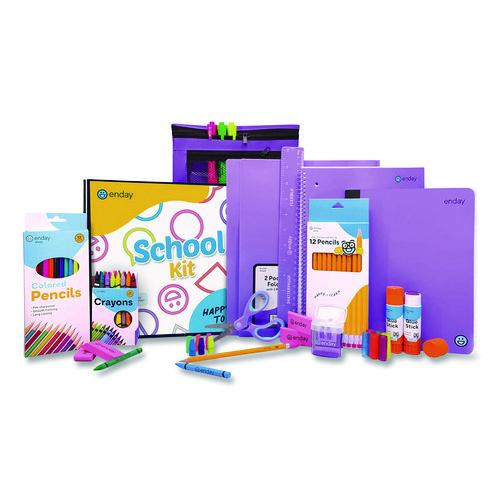 Back to School Supplies Kit for Grades K-5, Purple