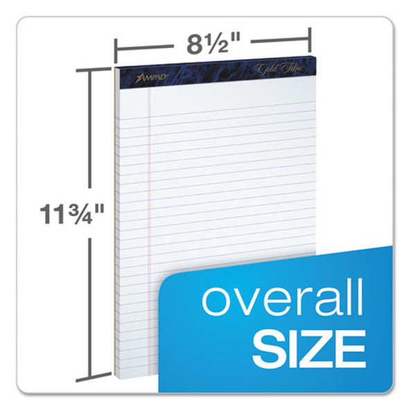 Gold Fibre Writing Pads, Wide/Legal Rule, 50 White 8.5 x 11.75 Sheets, 4/Pack Gold Fibre Writing Pads, Wide/Legal Rule, 50 White 8.5 x 11.75 Sheets, 4/Pack