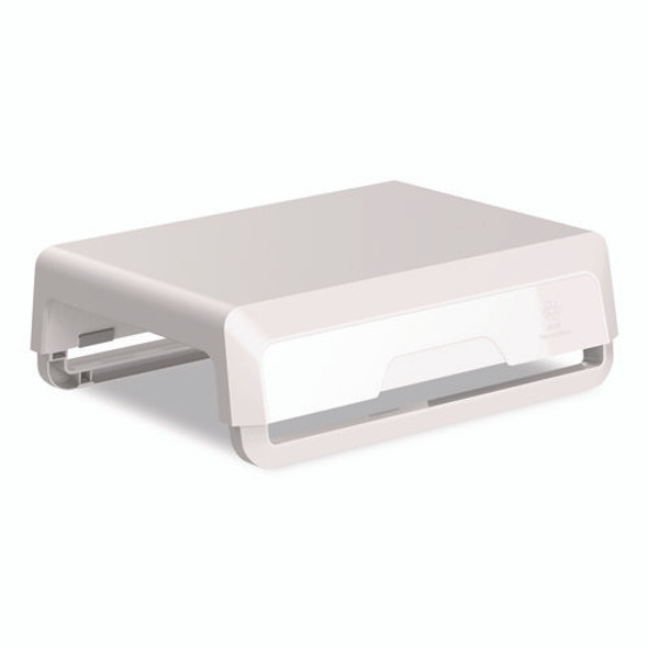 Breyta Monitor Stand, 13.94" x 11.97" x 3.23" to 5.9", White, Supports 33 lb