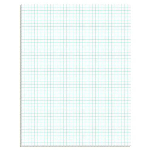 Quadrille Pads, Quadrille Rule (4 sq/in), 50 White (Standard 15 lb Bond) 8.5 x 11 Sheets