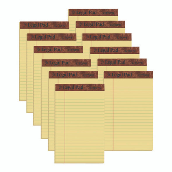 "The Legal Pad" Ruled Perforated Pads, Narrow Rule, 50 Canary-Yellow 5 x 8 Sheets, Dozen