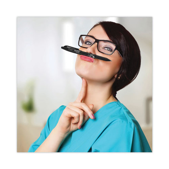 FriXion Ball Erasable Gel Pen, Stick, Fine 0.7 mm, Black Ink, Black Barrel