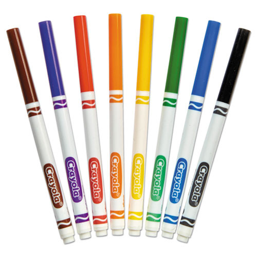 Non-Washable Marker, Fine Bullet Tip, Assorted Classic Colors, 8/Pack