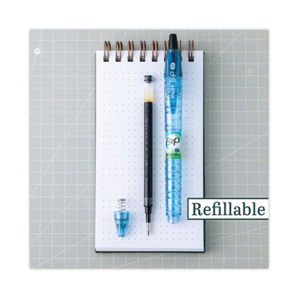 B2P Bottle-2-Pen Recycled Gel Pen, Retractable, Fine 0.7 mm, Blue Ink, Translucent Blue Barrel
