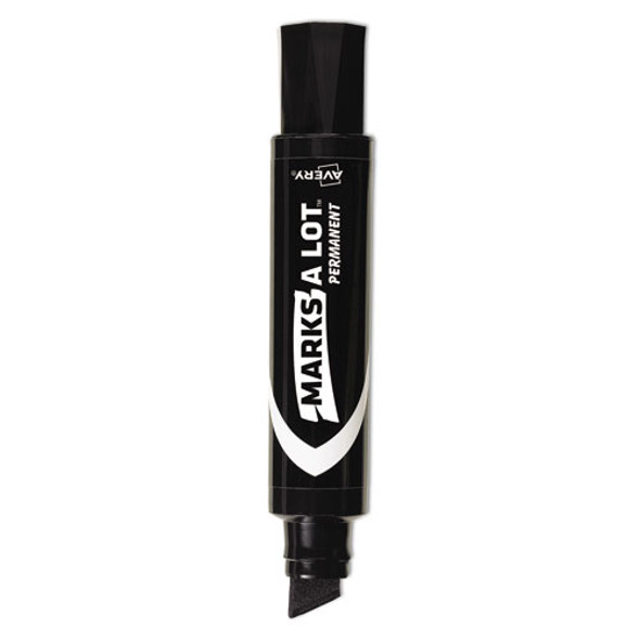 MARKS A LOT Extra-Large Desk-Style Permanent Marker, Extra-Broad Chisel Tip, Black (24148)