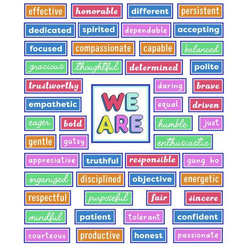 Motivational Bulletin Board Sets, 52-Piece Set, We Stick Together: Motivational, 7.9" x 15", Multicolor