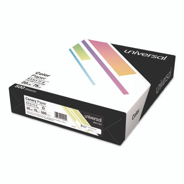 Deluxe Colored Paper, 20 lb Bond Weight, 8.5 x 11, Canary, 500 Sheets/Ream, 10 Reams/Carton
