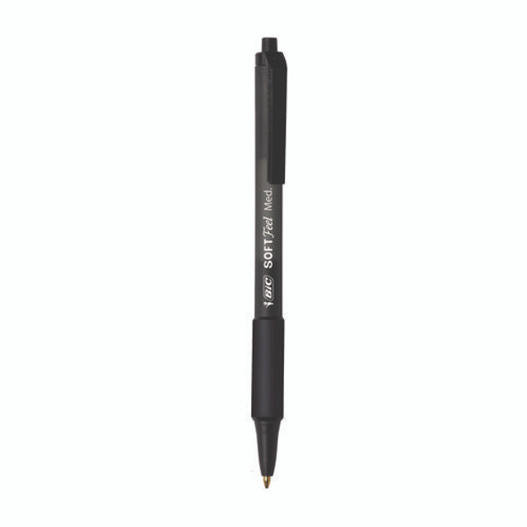 Soft Feel Ballpoint Pen Value Pack, Retractable, Medium 1 mm, Black Ink, Black Barrel, 36/Pack