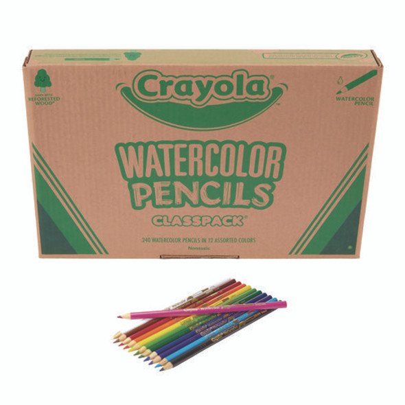 Watercolor Pencil Classpack, 3.3 mm, Assorted Lead and Barrel Colors, 240/Pack