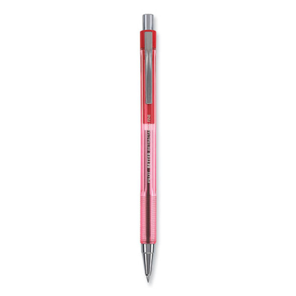 Better Ballpoint Pen, Retractable, Fine 0.7 mm, Red Ink, Translucent Red Barrel, Dozen