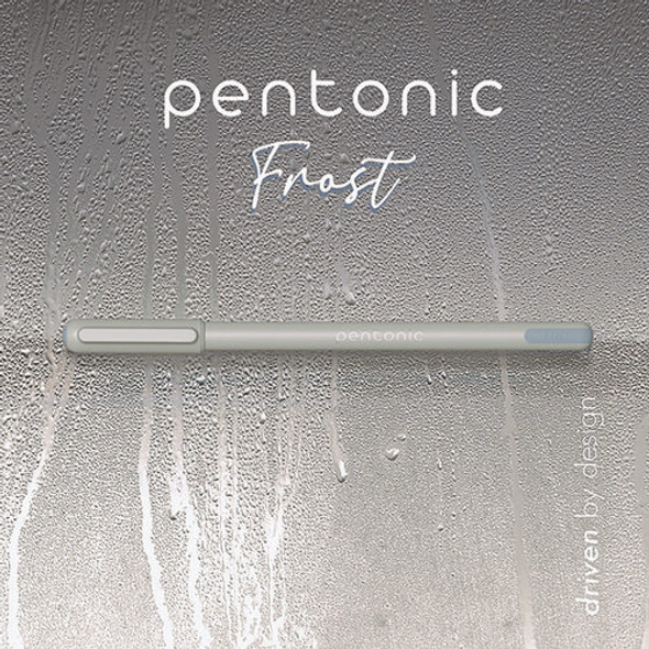 PENTONIC Gel Pen, Stick, Fine 0.7 mm, Black Ink, Pale Gray Barrel, 10/Pack