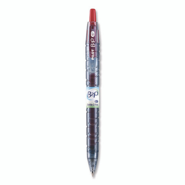 B2P Bottle-2-Pen Recycled Ballpoint Pen, Retractable, Fine 0.7 mm, Red Ink, Translucent Blue Barrel, Dozen