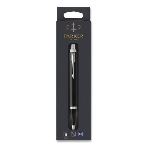 IM Ballpoint Pen, Retractable, Medium 0.7 mm, Blue Ink, Black/Chrome Barrel