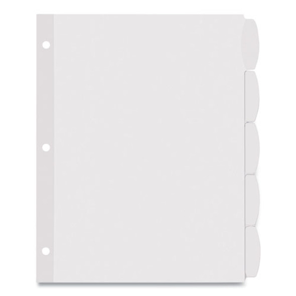 Big Tab Printable White Label Tab Dividers, 5-Tab, 11 x 8.5, White, 4 Sets