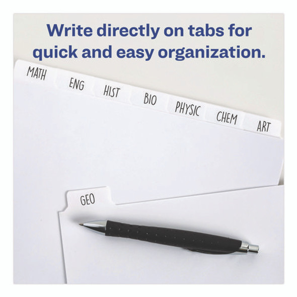 Write and Erase Plain-Tab Paper Dividers, 8-Tab, 11 x 8.5, White, 24 Sets