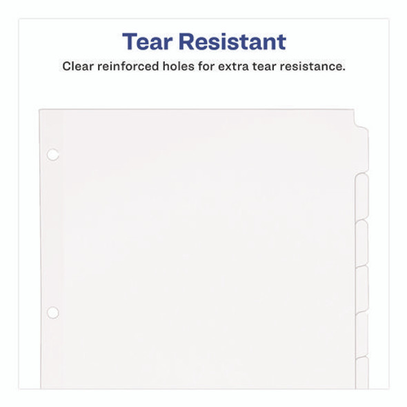 Write and Erase Plain-Tab Paper Dividers, 8-Tab, 11 x 8.5, White, 24 Sets